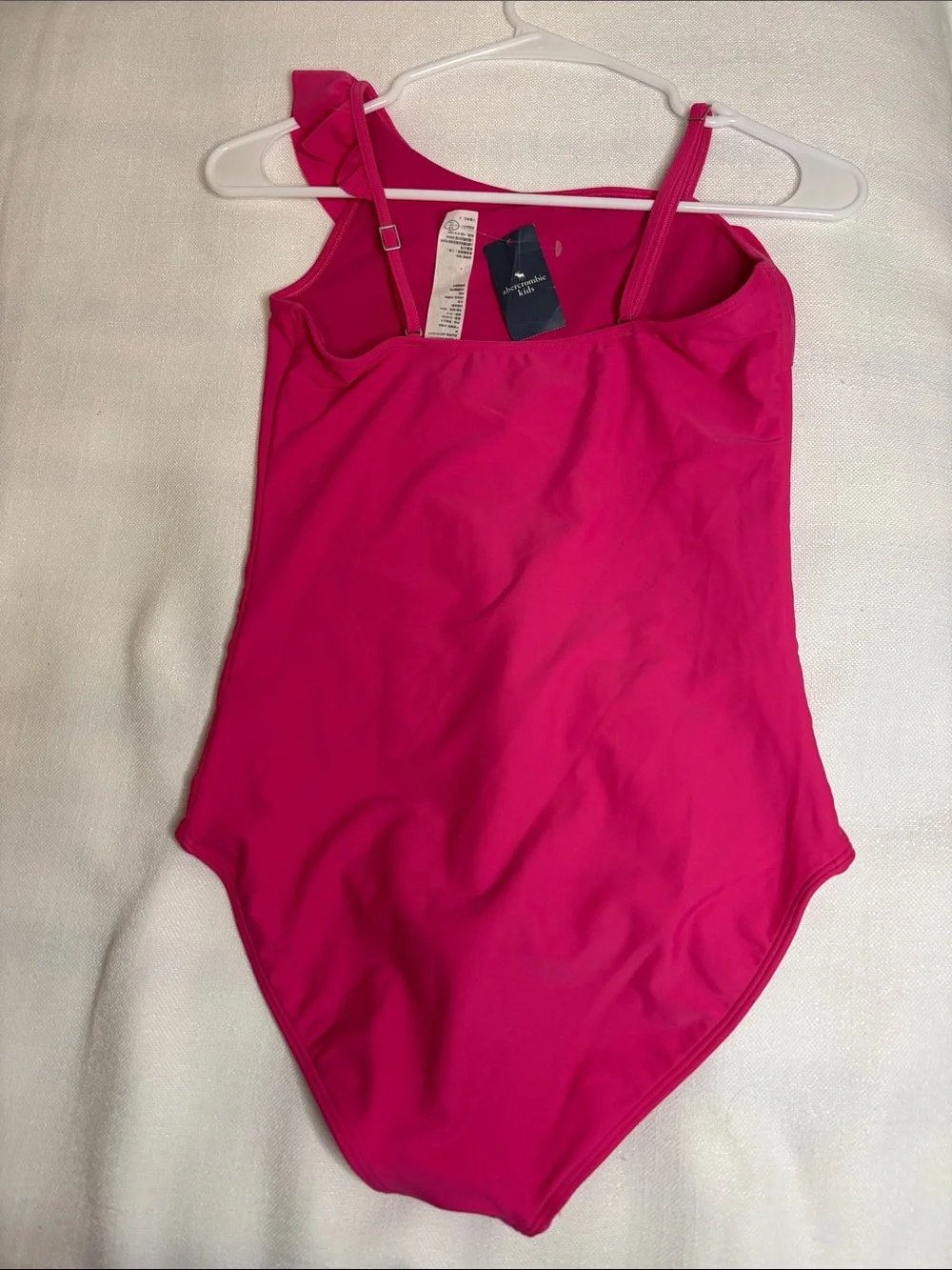 abercrombie kids Fuchsia One-Shoulder Ruffle One-Piece Swimsuit -335sku